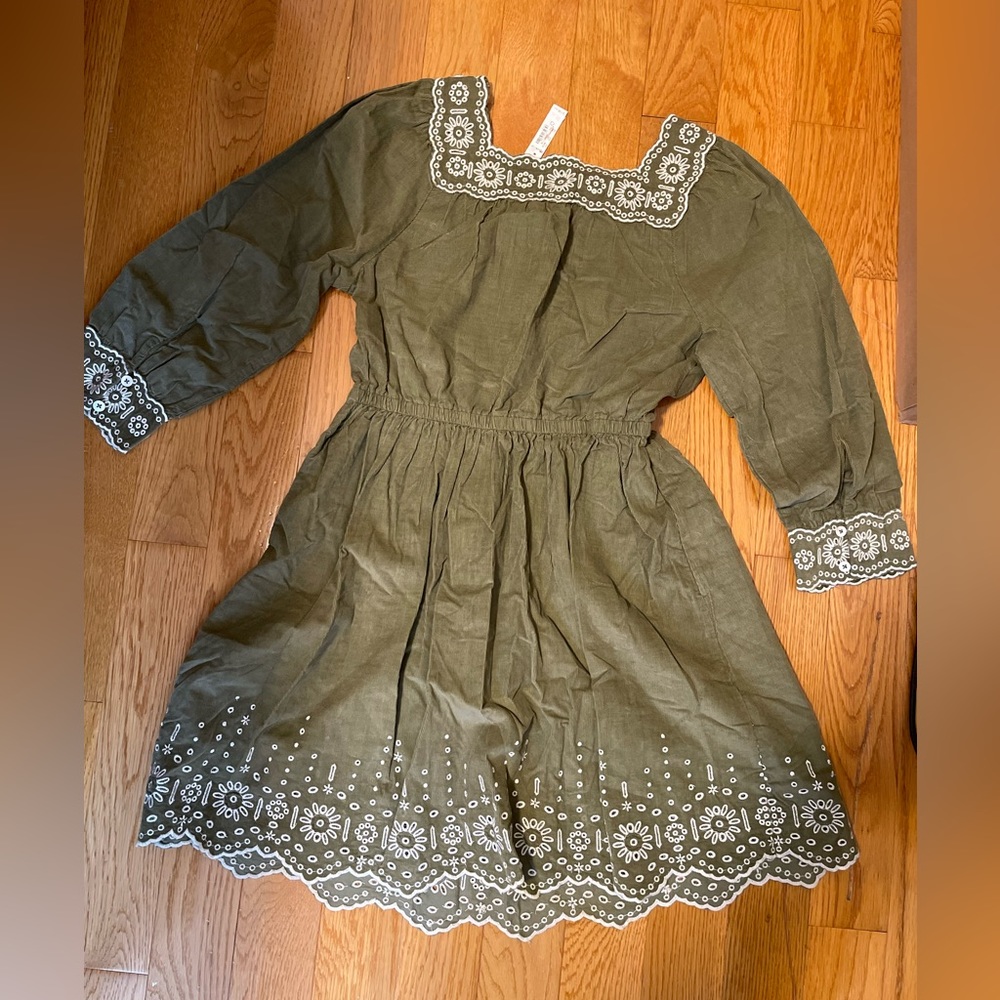 NWT Madewell Embroidered Corduroy Square-Neck Mini Dress - Picture 5 of 9
